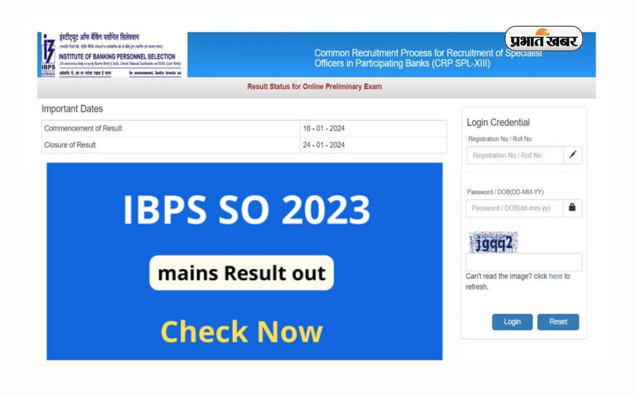 IBPS SO Mains Result 2024 Out: आईबीपीएस एसओ मेन्स का रिजल्ट जारी, यहां से देखें परिणाम