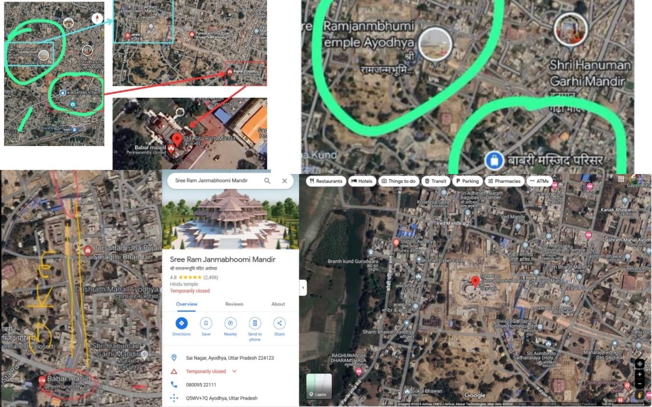 Fact Check: अयोध्या में बाबरी मस्जिद से 3 किलोमीटर दूर बना है राम मंदिर? वायरल Google Map का सच जानें