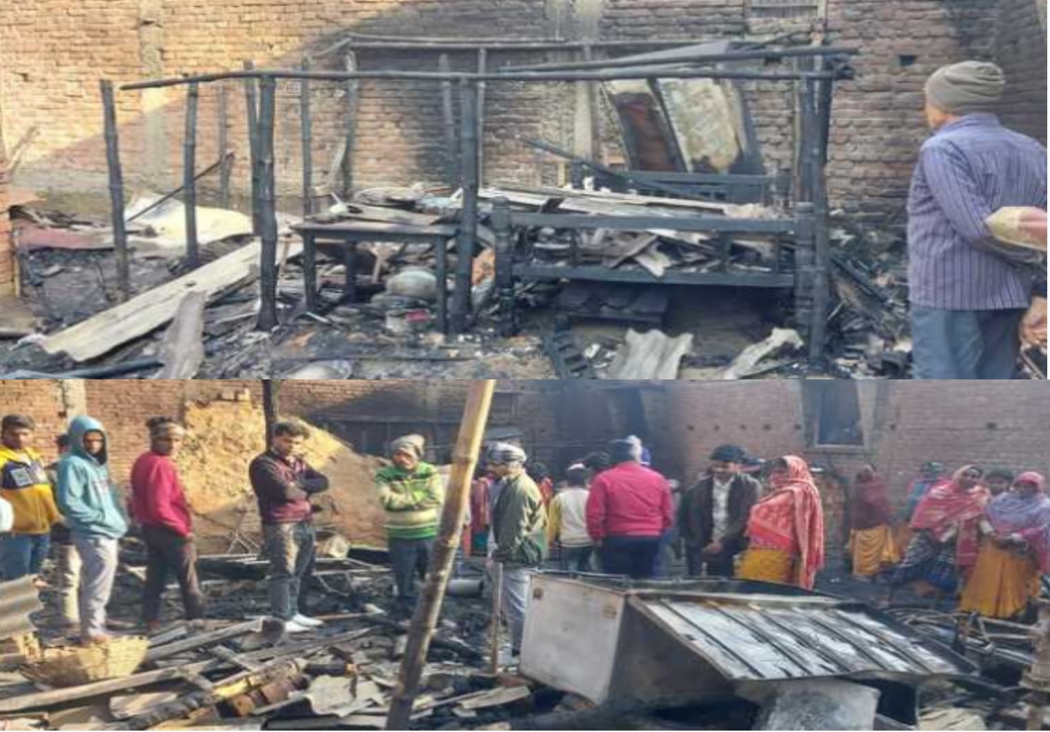 गोपालगंज में आग का तांडव, मां-बेटे समेत तीन झुलसे, जिंदा जलने से बेटी की मौत