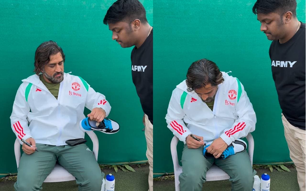 एमएस धोनी ने फैन के जूते पर दिया ऑटोग्राफ, वीडियो सोशल मीडिया पर वायरल, देखें फैंस का रिएक्शन