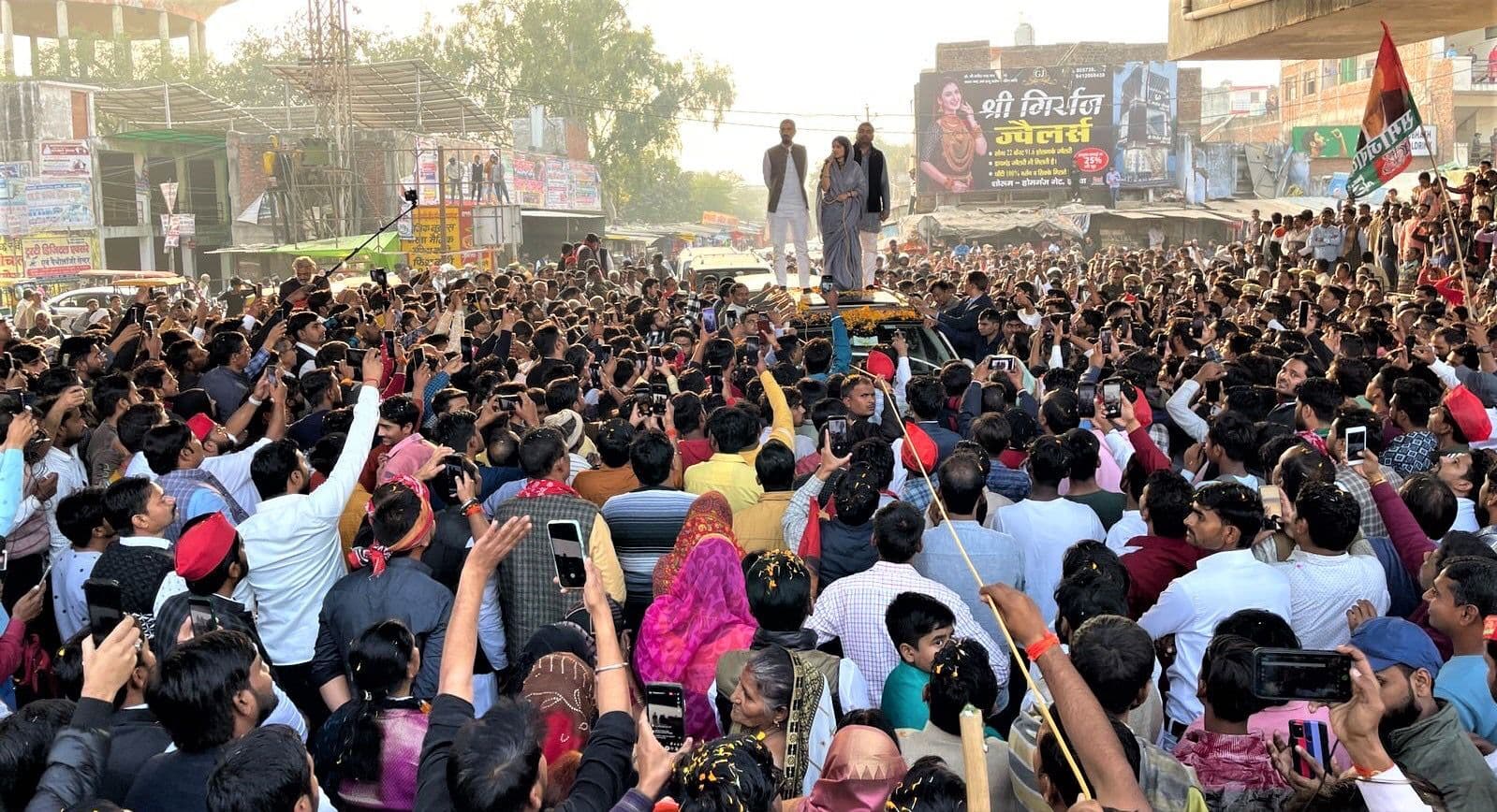 Mainpuri By-Election: डिंपल यादव का जसवंत नगर में रोड शो, उमड़ी समर्थकों की भीड़