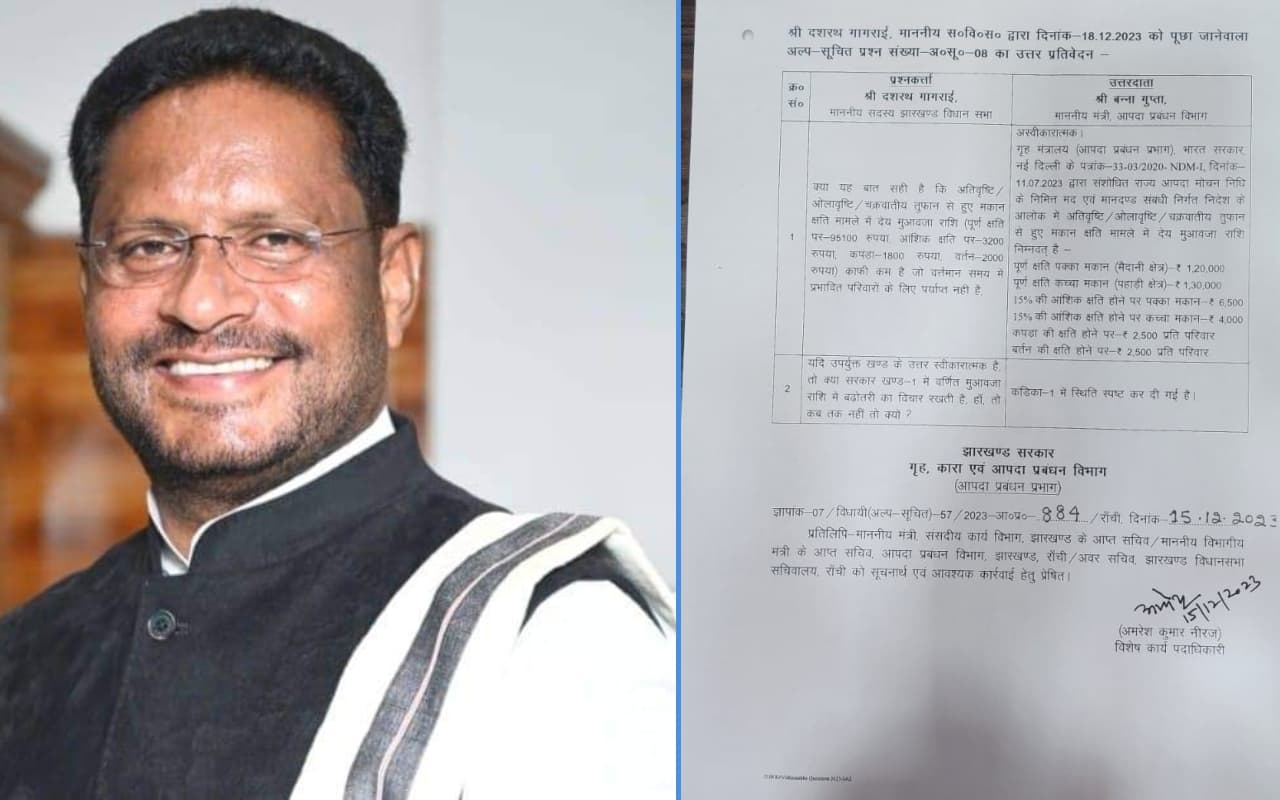 खरसावां : तूफान और बारिश से मकान को क्षति पहुंचने पर मिलेगा 1.20 लाख का मुआवजा