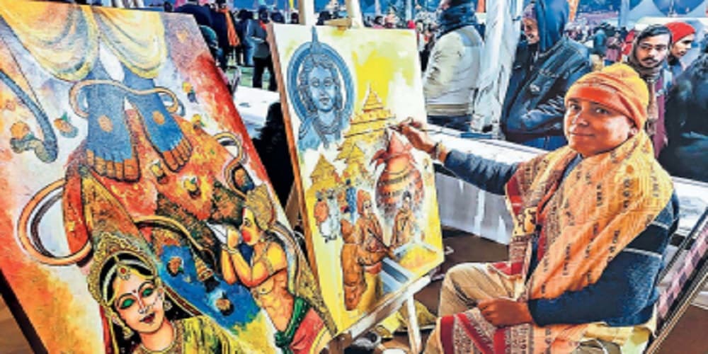 अयोध्या राम मंदिर में पेंटिंग बना रहे जमशेदपुर के अर्जुन दास