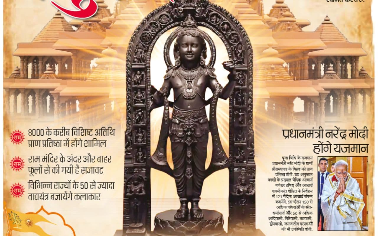 अवध में विराजे रघुराई : रामलला प्राण प्रतिष्ठा समारोह में बजेगी 'मंगल ध्वनि', पीएम मोदी होंगे यजमान