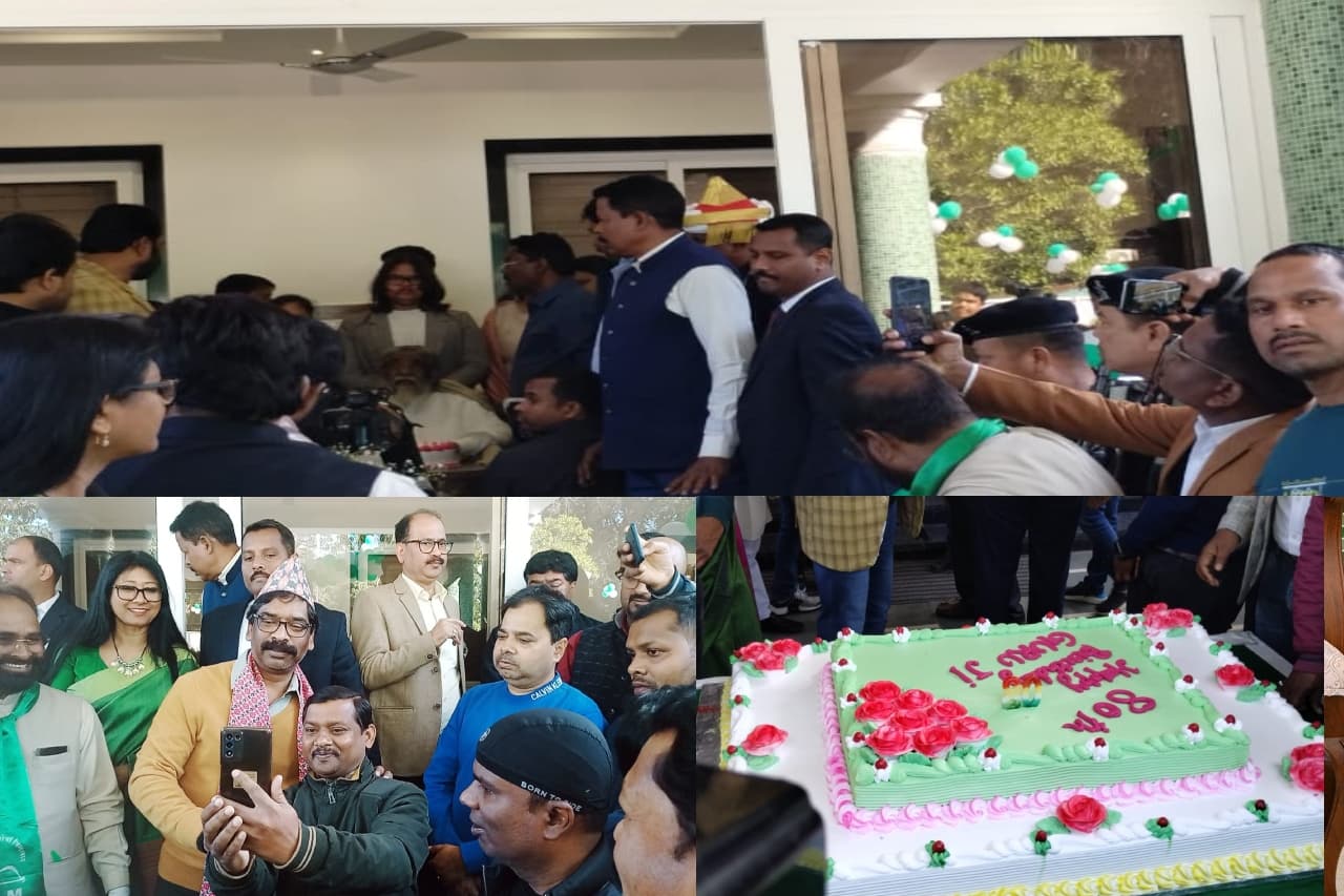 झारखंड: दिशोम गुरु शिबू सोरेन ने रांची में धूमधाम से मनाया 80वां जन्मदिन, 80 पौंड का काटा केक, देखें वीडियो