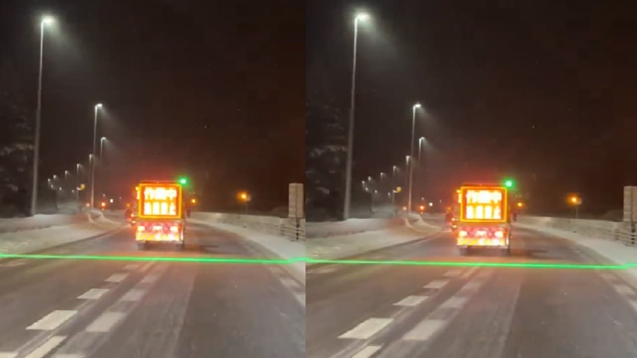 रोड एक्सीडेंट से बचने के लिए ट्रक ड्राइवर ने निकाली तरकीब, सोशल मीडिया पर वीडियो वायरल