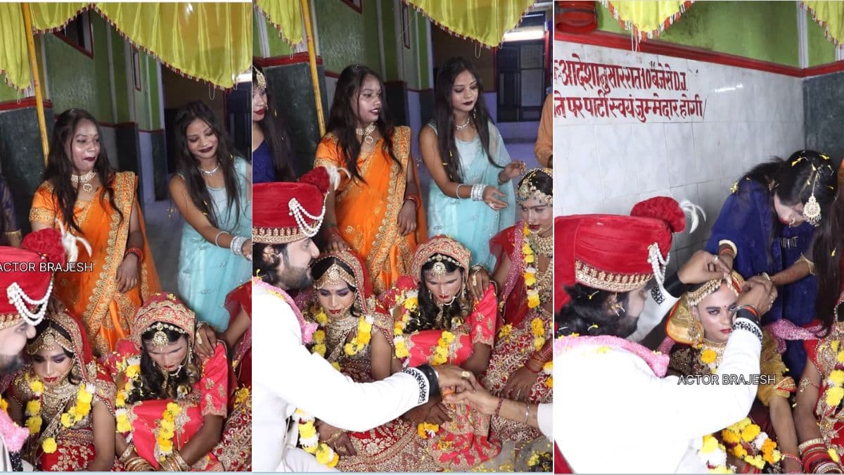 Viral Video: 1 दूल्हे ने 4 दुल्हनों की मांग में भर दिया सिंदूर, लोग बोले- शादी का मजाक बना डाला