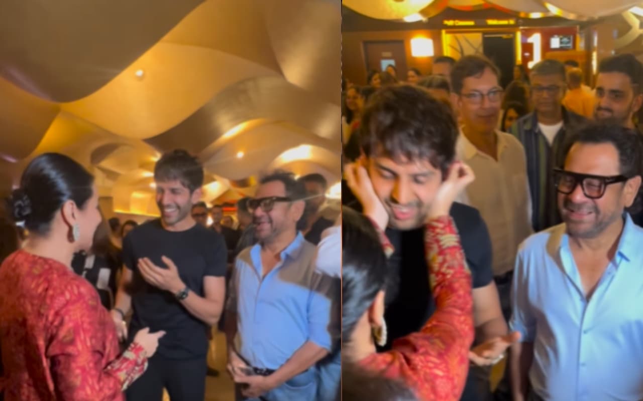 Bhool Bhulaiyaa 3: रूह बाबा ने मंजुलिका की तारीफ में कही ये बात, विद्या बालन ने प्यार से खींचे कार्तिक आर्यन के गाल, देखें ये क्यूट VIDEO