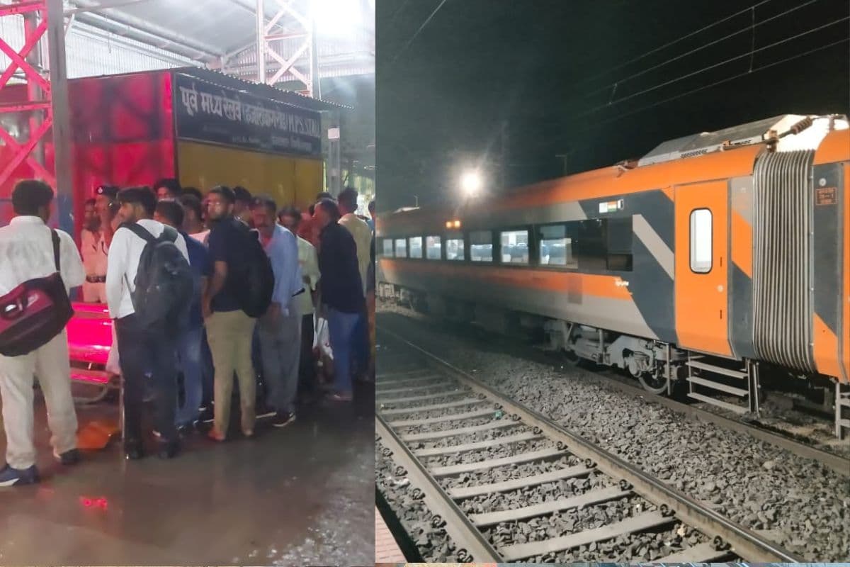 स्टेशन पर उतरे वंदे भारत एक्सप्रेस के यात्री