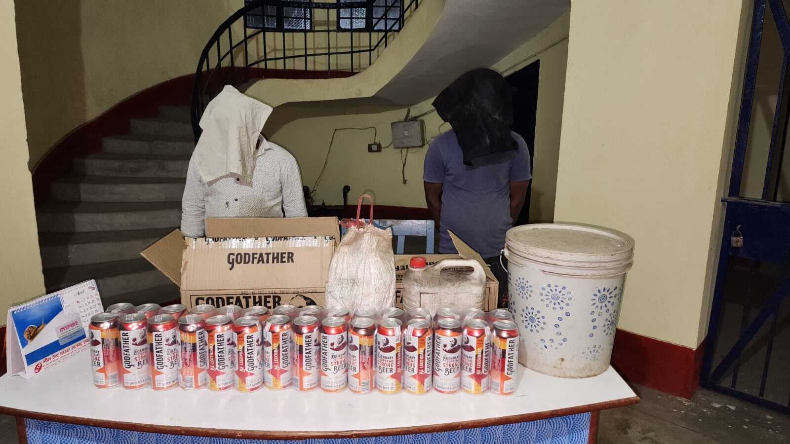 जयनगर में शराब के साथ दो गिरफ्तार