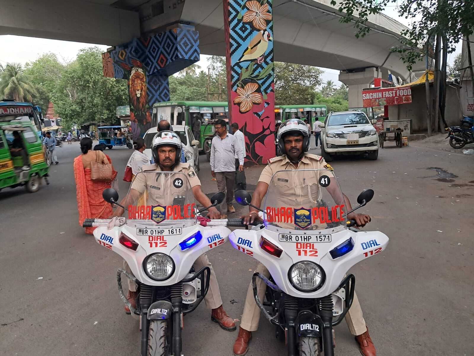 डायल 112 की टीम में बाइक सवार पुलिसकर्मी भी शामिल, पटना जिले को मिलीं 55 बाइक