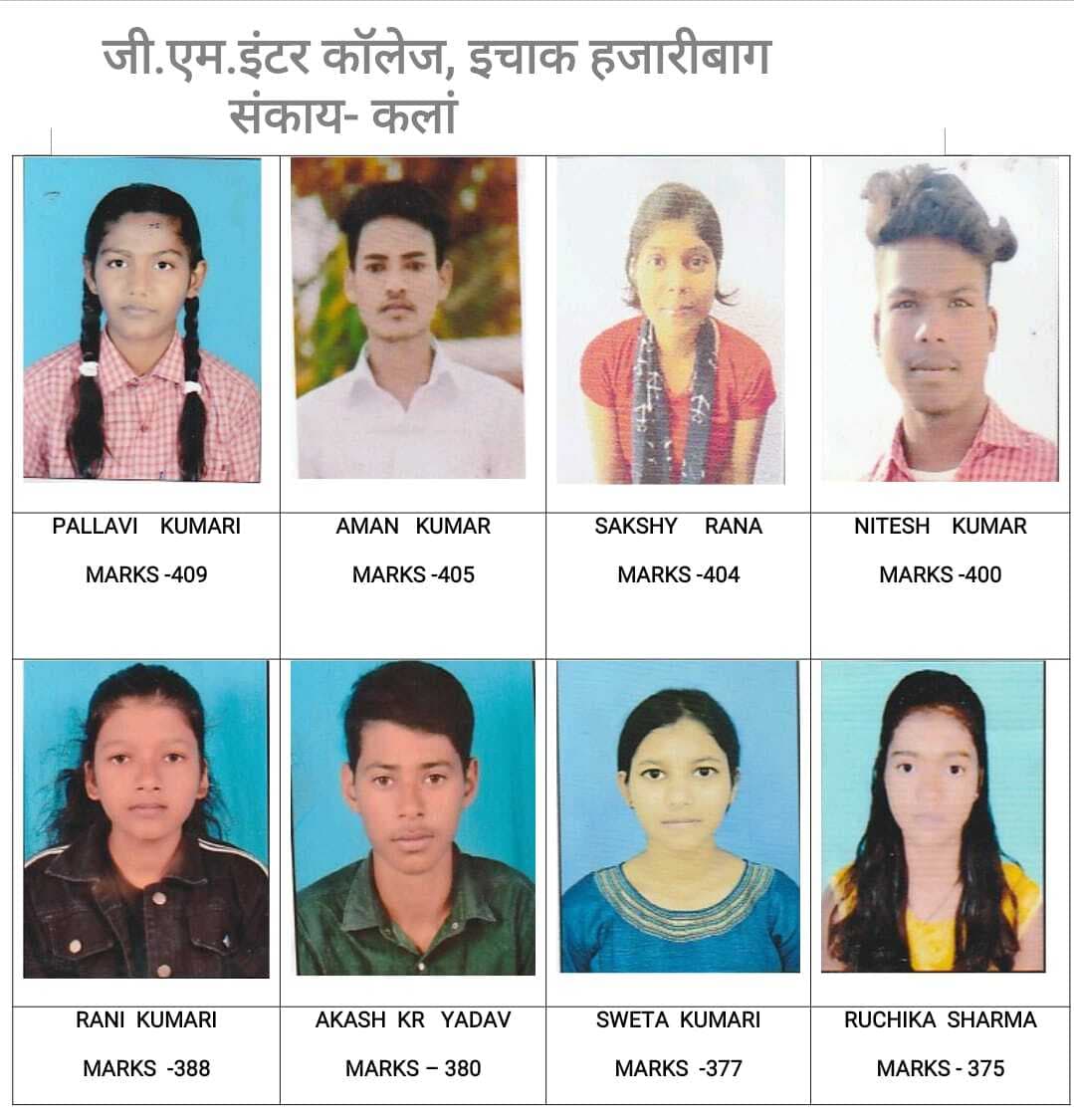 जीएम इंटर महाविद्यालय के सभी बच्चे प्रथम श्रेणी से पास