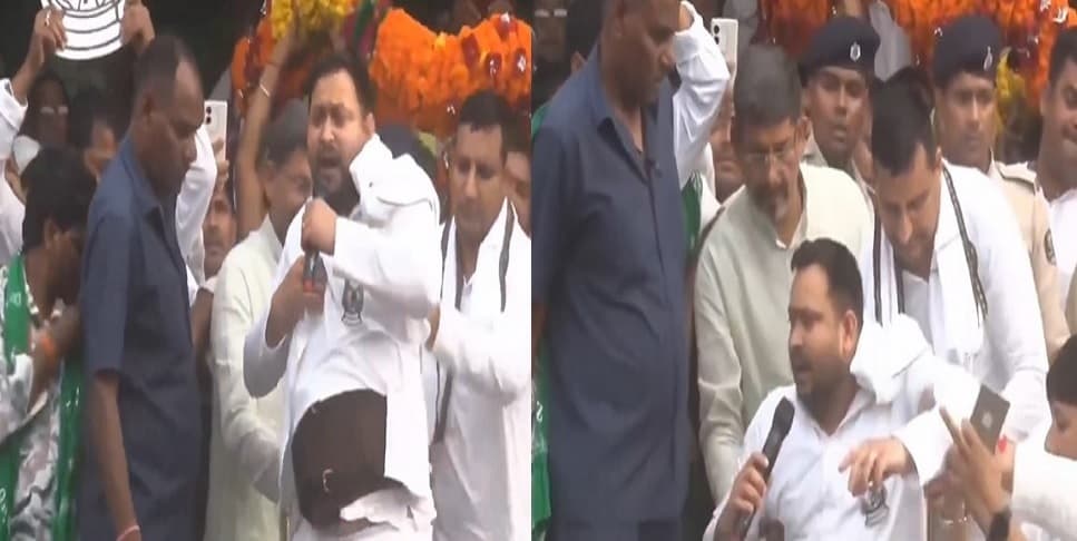 तेजस्वी यादव ने चुनावी जनसभा में अपनी कमर में लगा सपोर्ट बेल्ट दिखाया, बोले- डॉक्टर ने बेड रेस्ट कहा है लेकिन..