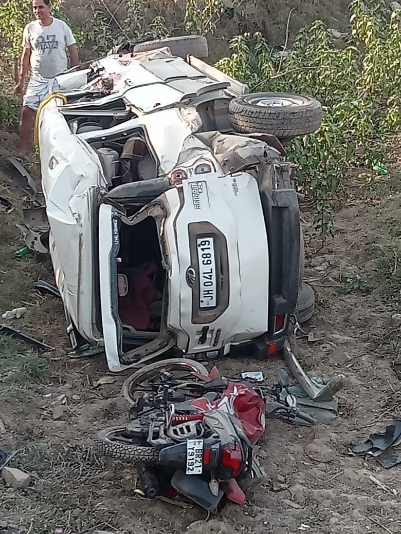 Bihar: गया में बड़ा सड़क हादसा, स्कॉर्पियो और बाइक सवार की मौत