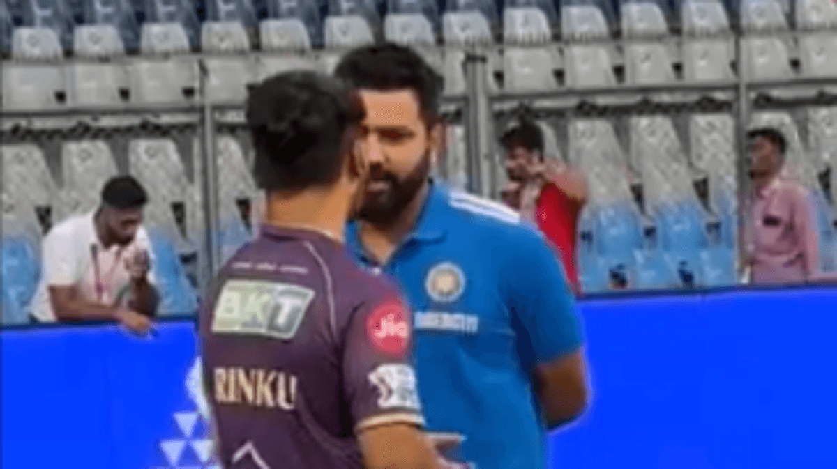 प्रेस कॉन्फ्रेंस करने के तुरंत बाद रिंकू सिंह से मिले रोहित शर्मा, देखें वीडियो