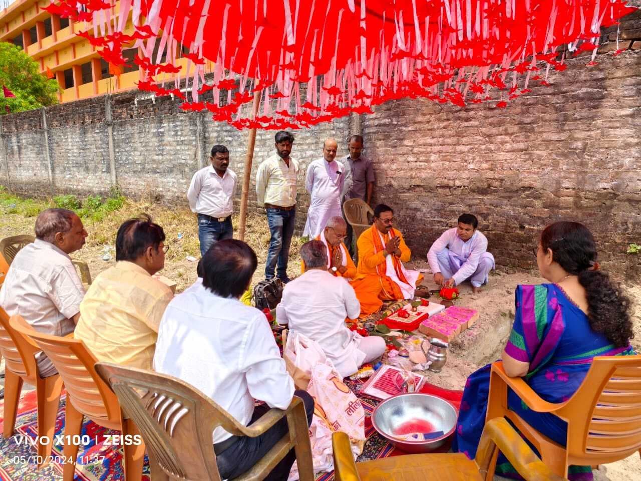 सरस्वती विद्या मंदिर में सैनिक स्कूल भवन के लिए किया गया भूमि पूजन