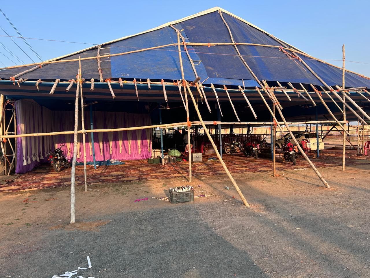 कुमैठा में कोषांग संचालन के लिए पंडाल एवं वाहनों के पड़ाव की व्यवस्था