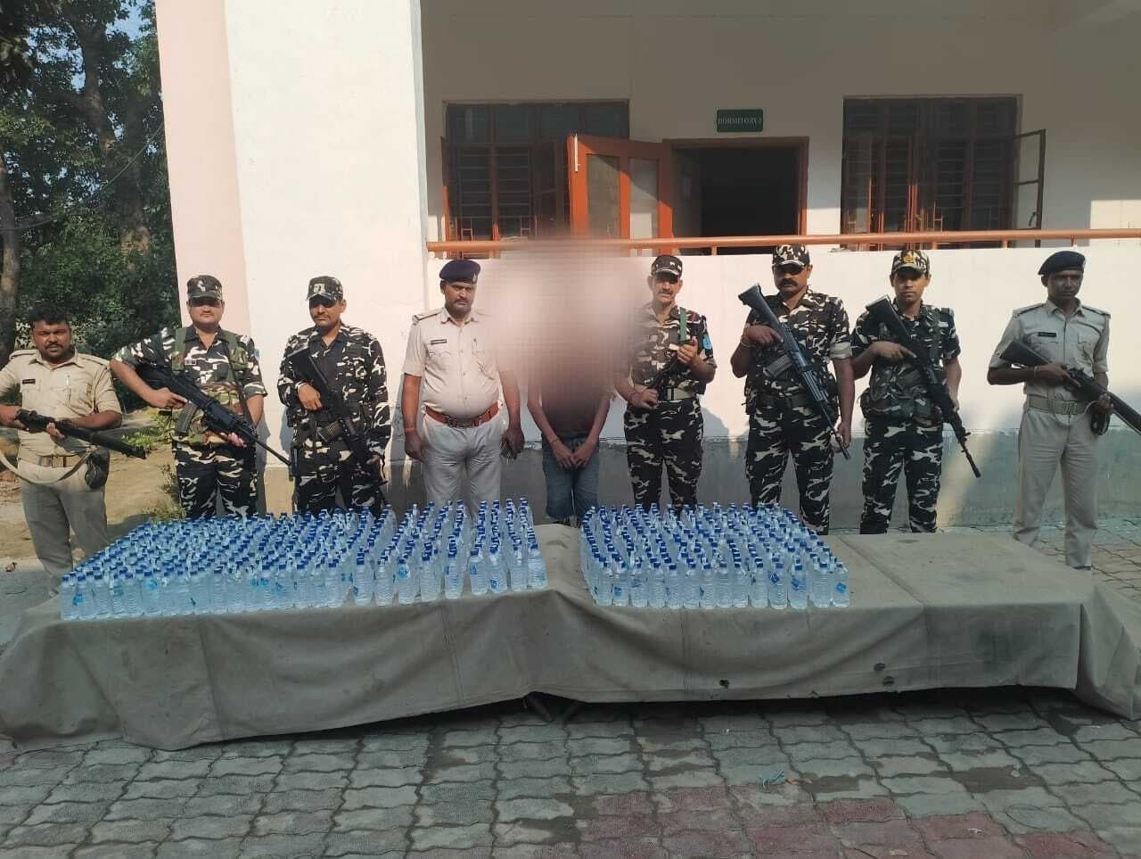 600 बोतल नेपाली शराब बरामद, तस्कर गिरफ्तार