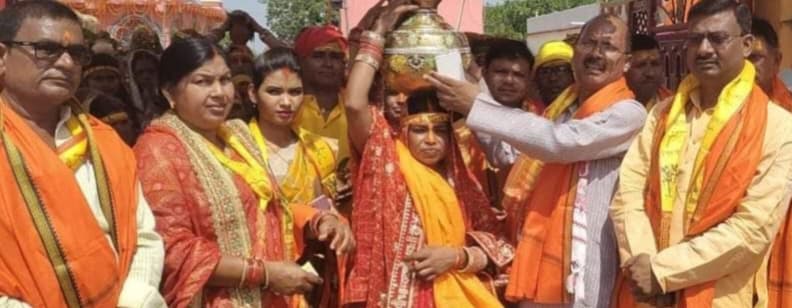 केदारुत में लक्ष्मी-नारायण महायज्ञ के लिए निकली कलश यात्रा