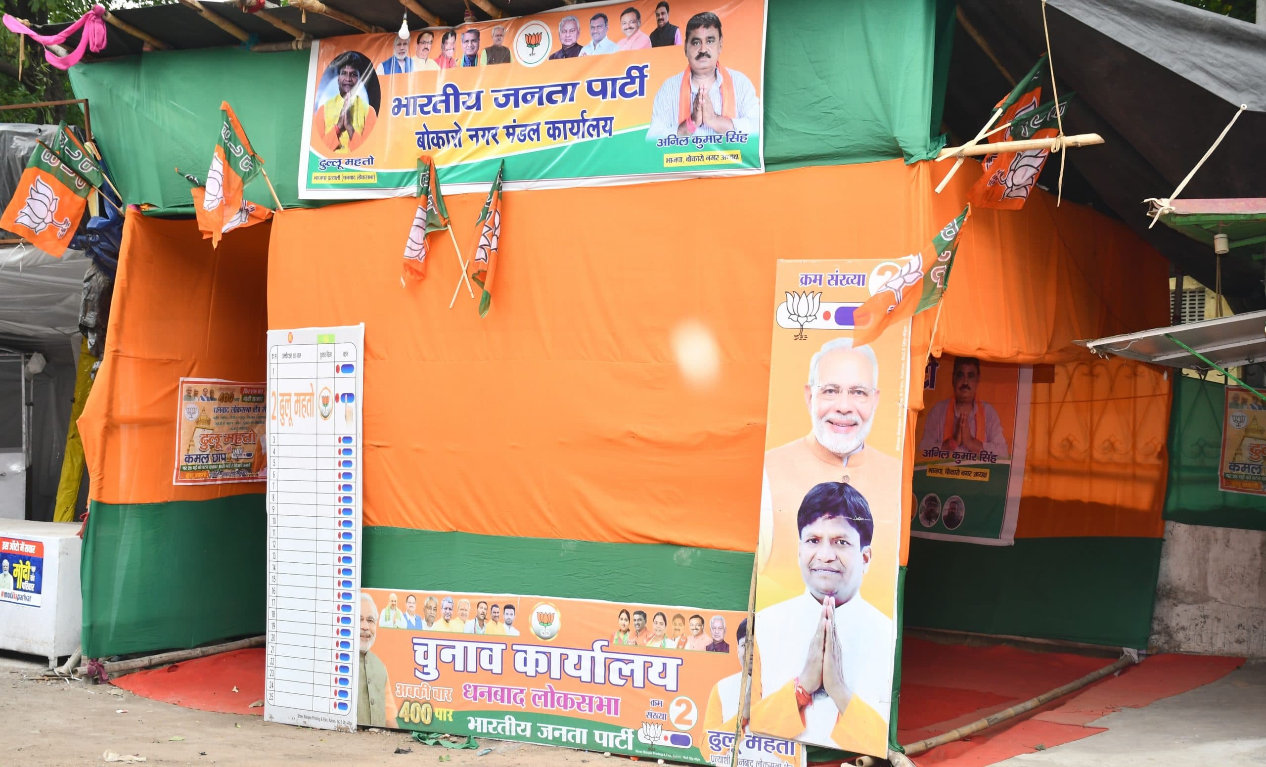 बोकारो के चुनाव कार्यालयों में पसरा रहा सन्नाटा