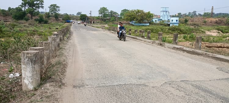 बोकारो नदी पर बना पुल हुआ जर्जर, ग्रामीणों को आवागमन में हो रही परेशानी