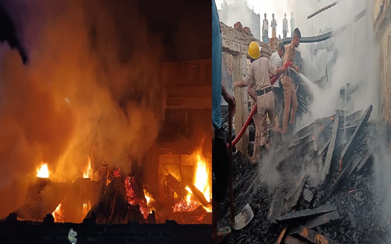 भागलपुर में फर्नीचर दुकान और तबेले में लगी भीषण आग, सिलेंडर फटने से छप्पर उड़ा, कई मवेशी झुलसे