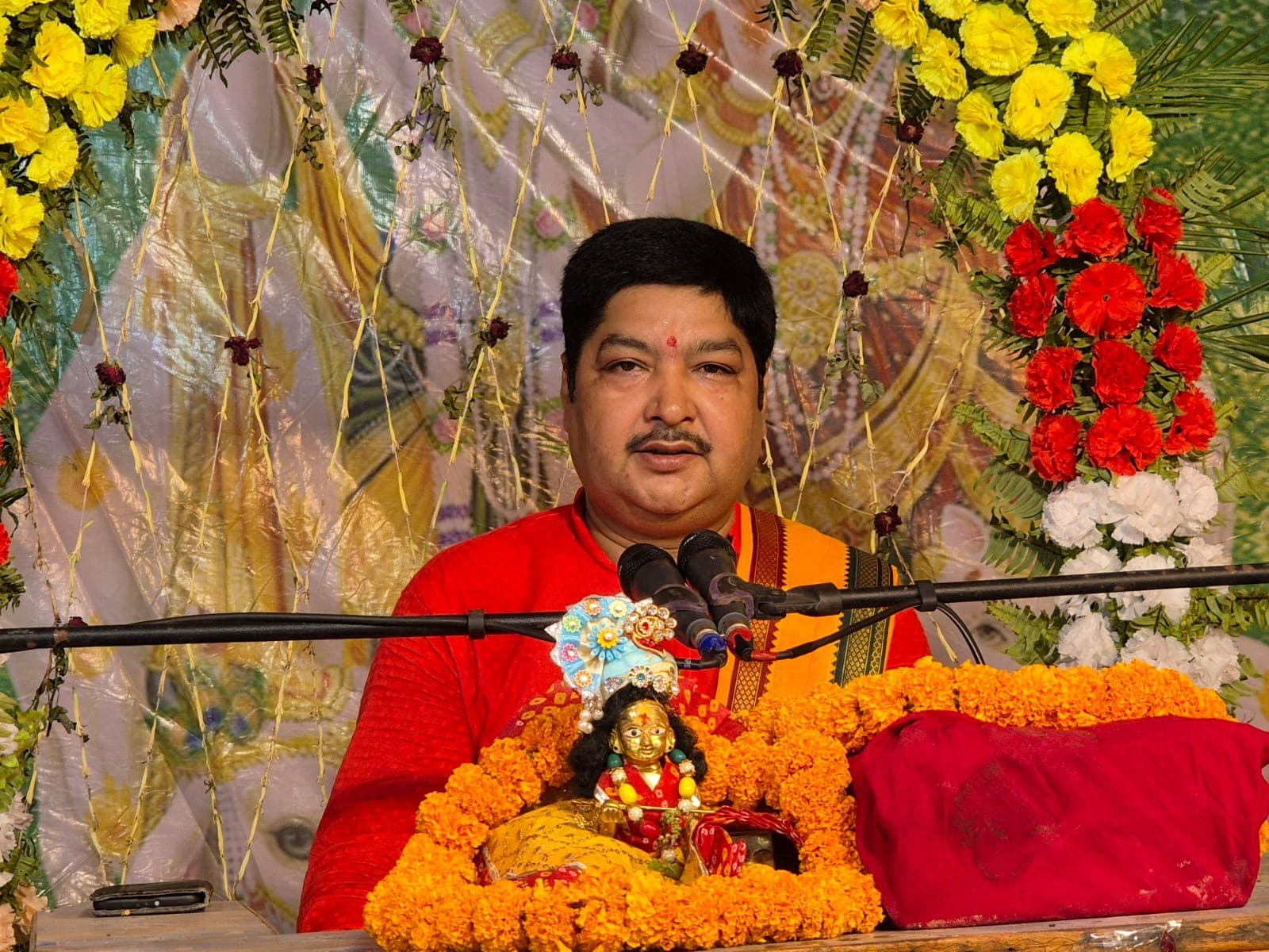 जीव और ब्रह्म का मिलन ही महारास, भागलपुर में श्रीकृष्ण-रुक्मिणी विवाह पर पंडित पंकजाचार्य का प्रवचन