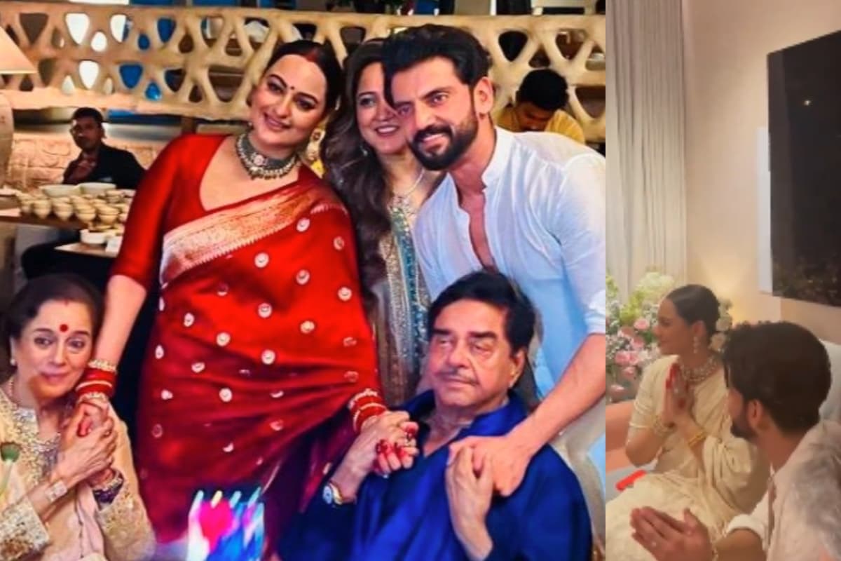 शादी के बाद सोनाक्षी-जहीर का ऐसा रहा फर्स्ट पोज, इस रंग की साड़ी में थीं मिसेज सिन्हा