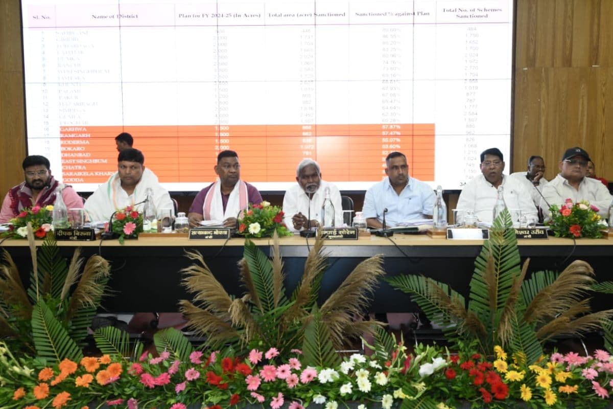 बैठक में उपस्थित सीएम चंपाई सोरेन समेत अन्य