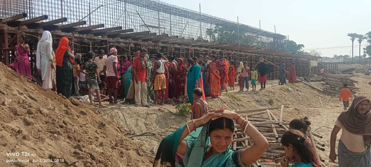 पुल निर्माण की साइट पर करेंट की चपेट में आने से वृद्ध की हुई मौत