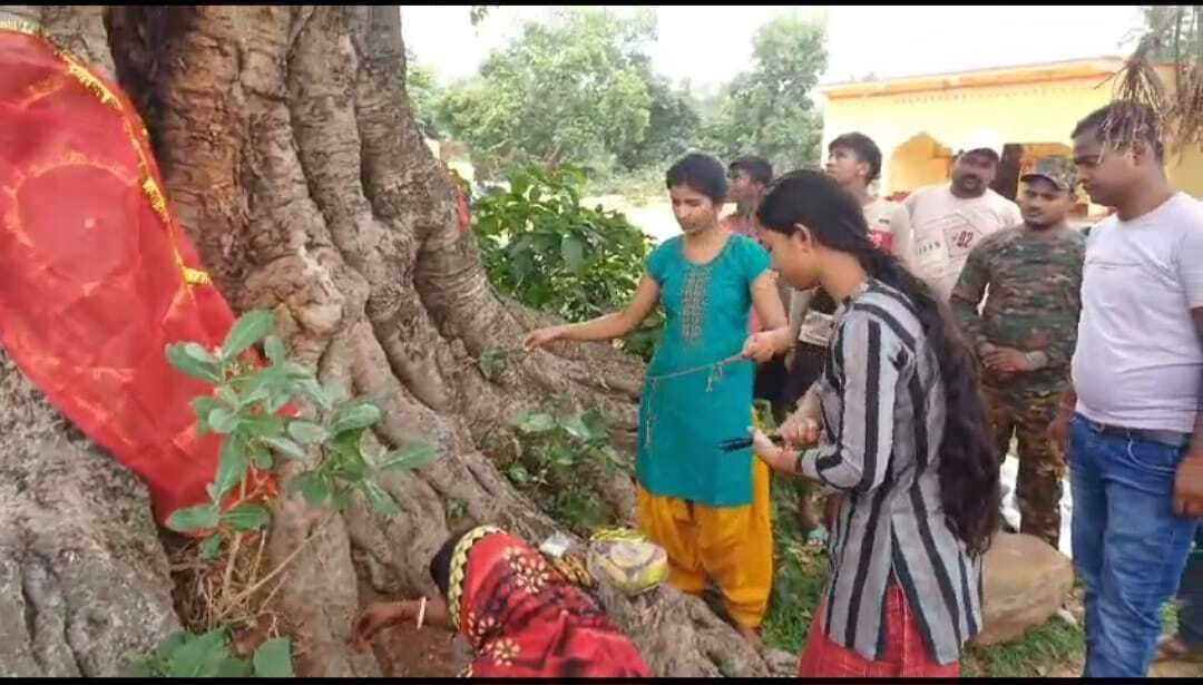 महिलाओं ने वृक्षों का रक्षाबंधन कर संरक्षण का लिया प्रण
