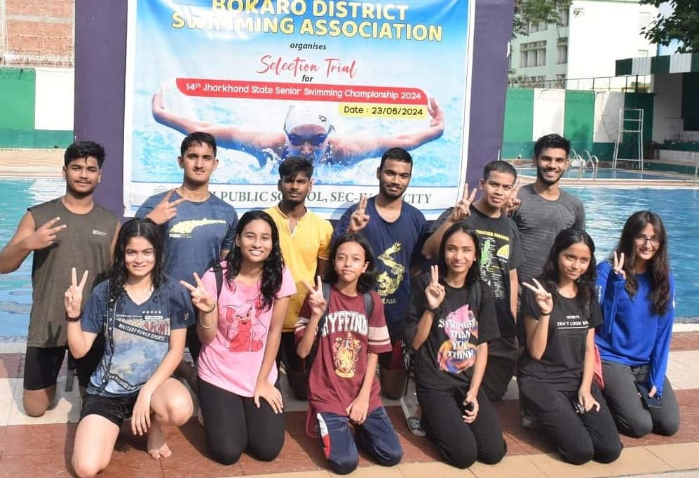 14वीं झारखंड राज्य सीनियर तैराकी प्रतियोगिता के लिए बोकारो टीम गठित