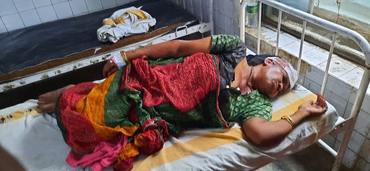 अधेड़ महिला को बदमाशों ने चाकू मार कर किया घायल