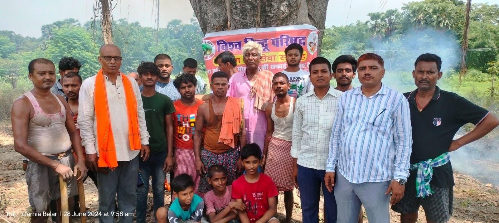 सेवा सप्ताह अभियान के तहत बजरंग दल कार्यकर्ताओं ने की साफ सफाई व पौधरोपण