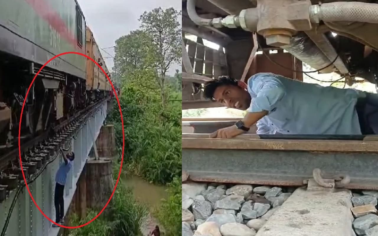 बिहार में पुल पर लटककर लोको पायलट ने ट्रेन का प्रेशर लिकेज सही किया, जान की बाजी लगाकर बढ़ायी गाड़ी