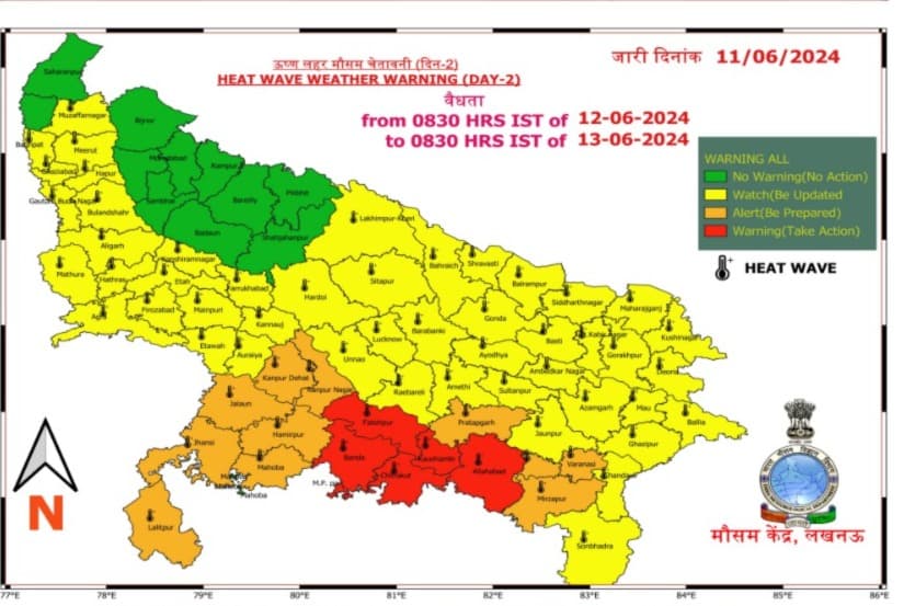 UP Weather Report: यूपी में और बढ़ेगी गर्मी, हीटवेव का अलर्ट जारी