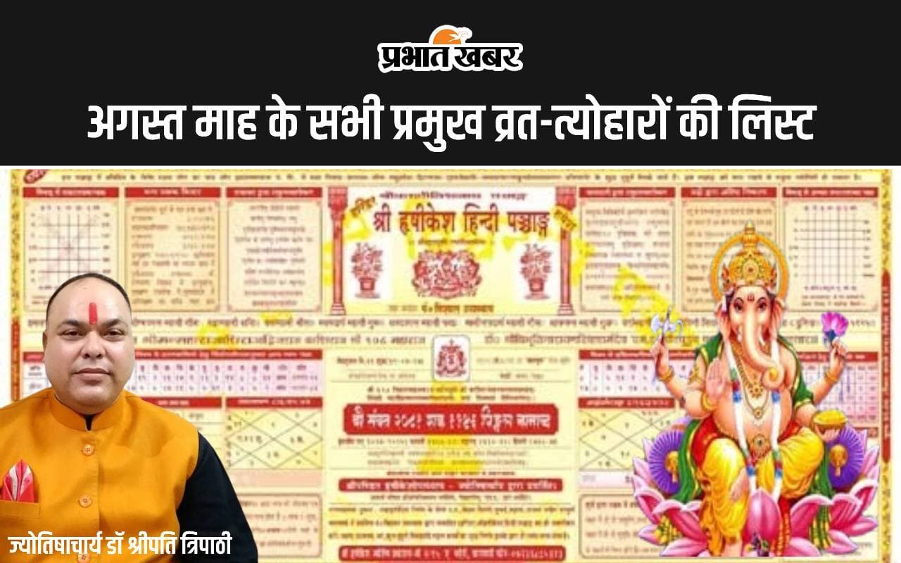 August 2024 Vrat Tyohar List: अगस्त 2024 में नाग पंचमी, रक्षाबंधन से लेकर जन्माष्टमी तक, जानें सभी प्रमुख व्रत-त्योहारों की लिस्ट और महत्व