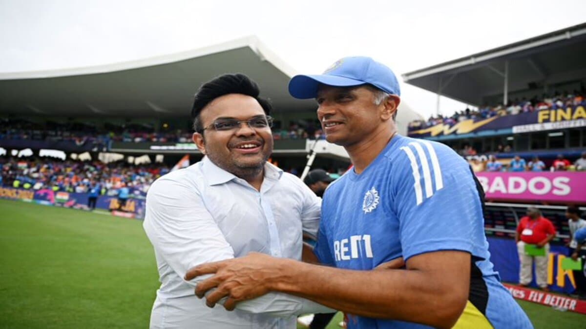 BCCI prize money: Rahul Dravid with Jay Shah BCCI prize money: Rahul Dravid with Jay Shah