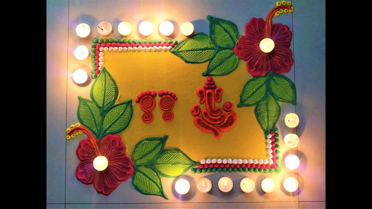 Hariyali Teej Rangoli Hariyali Teej Rangoli