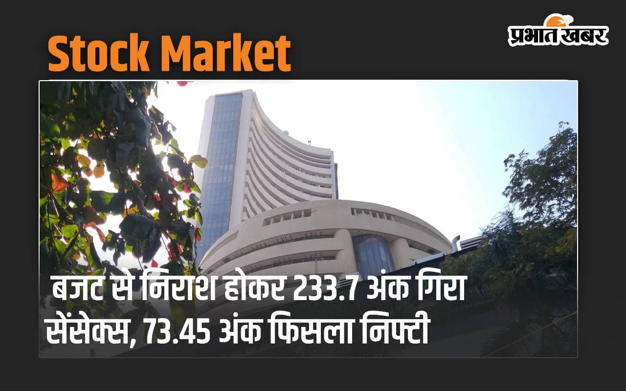 Stock Market: बजट से निराश होकर 233.7 अंक गिरा सेंसेक्स, 73.45 अंक फिसला निफ्टी