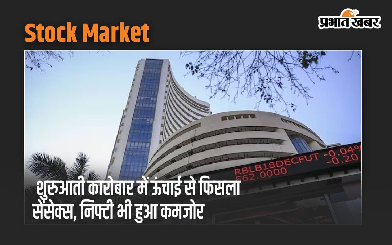शुरुआती कारोबार में ऊंचाई से फिसला सेंसेक्स, निफ्टी भी हुआ कमजोर