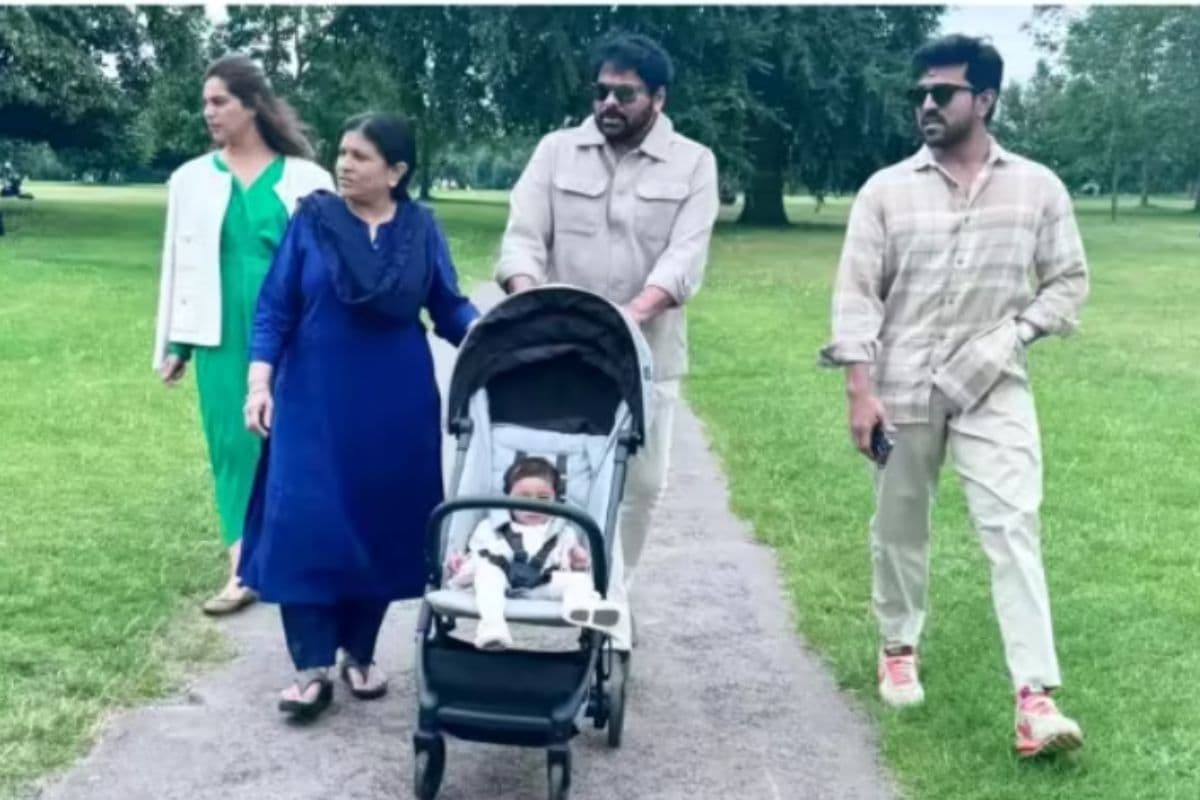 Paris Olympics में भाग लेने से पहले पोती क्लिन क्लारा संग निकले दादा Chiranjeevi, उपासना और राम चरण भी आए नजर