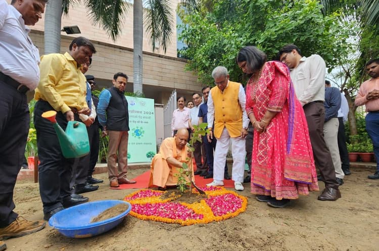 Ek Ped Maa Ke Naam: सीएम योगी ने लगाया लाल चंदन का पौधा, 20 जुलाई को चलेगा पौधरोपण महाभियान