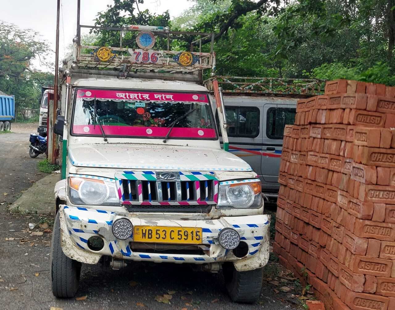 सिजुआ के पास गोवंशीय मवेशी लदा पिकअप पलटा