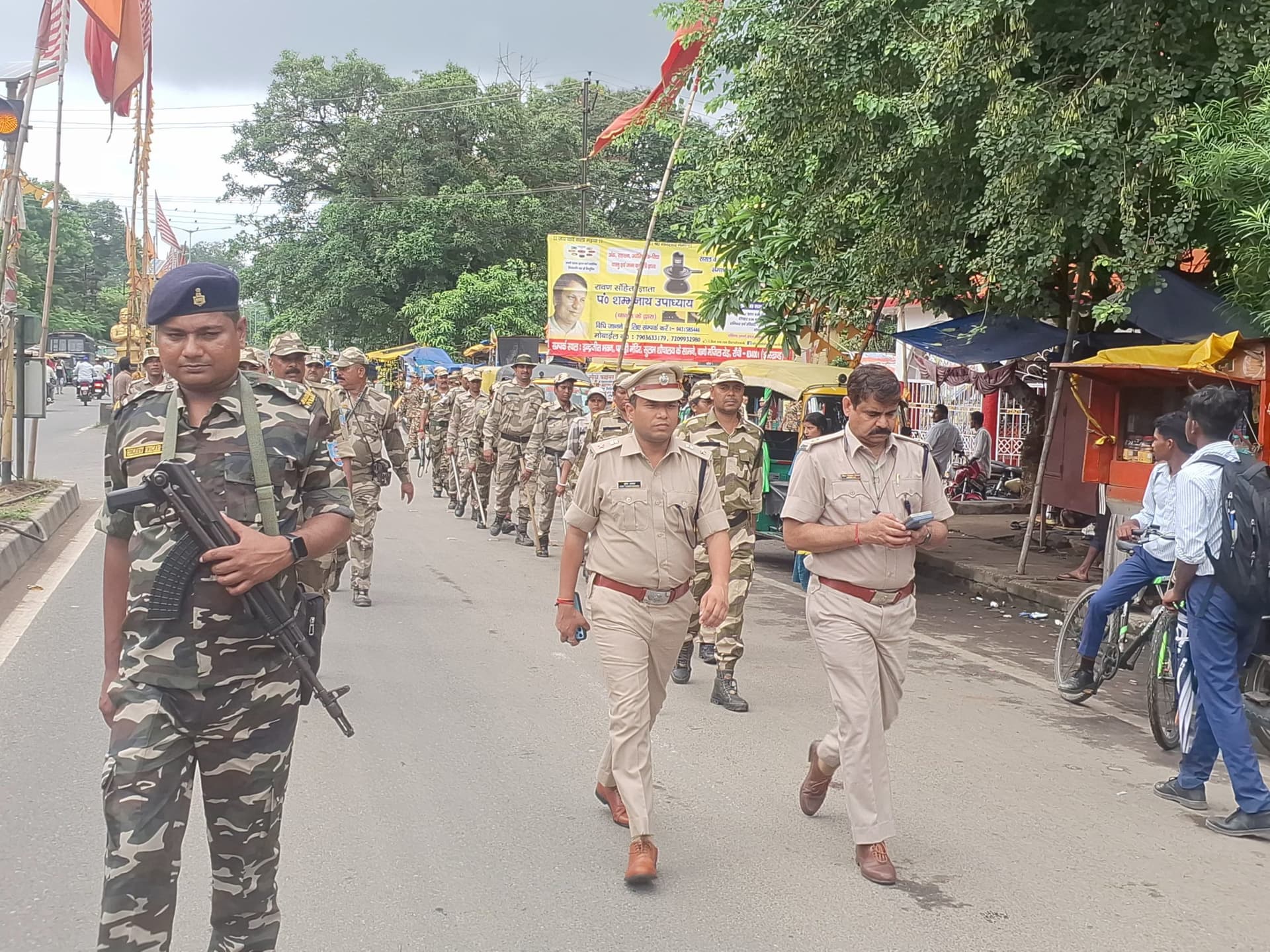 मुहर्रम को लेकर कांके में फ्लैग मार्च