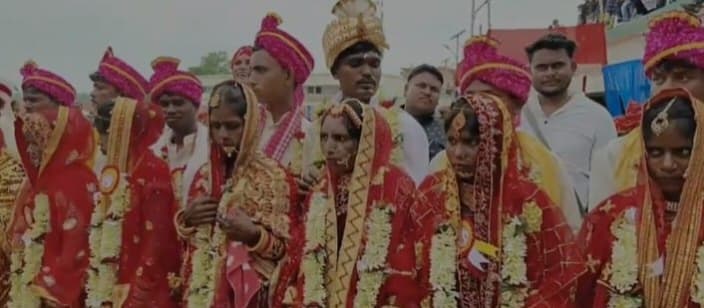 सामूहिक विवाह समारोह में 38 जोड़े परिणय सूत्र में बंधे