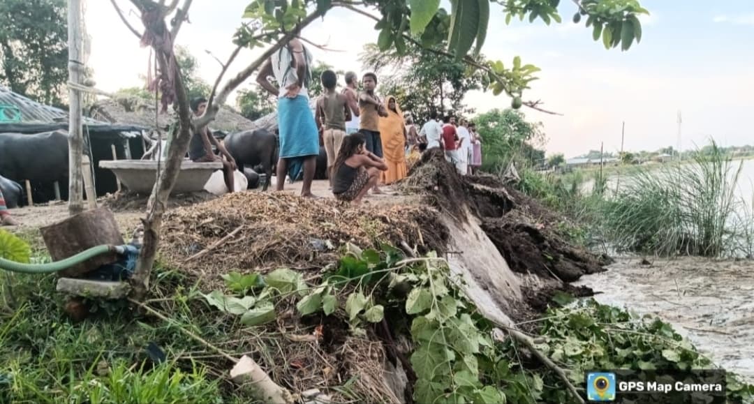 सतौर के बिरजायन में कटाव ने उग्र रूप किया धारण
