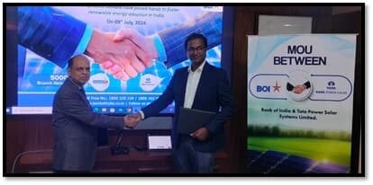 टाटा पावर सोलर सिस्टम्स ने बैंक ऑफ इंडिया के साथ की साझेदारी