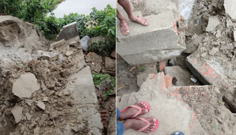 Bridge Collapsed: पहली बारिश में ही धंस गयी चार साल पहले बनी पुलिया, मोतिहारी में एक माह में दूसरा मामला
