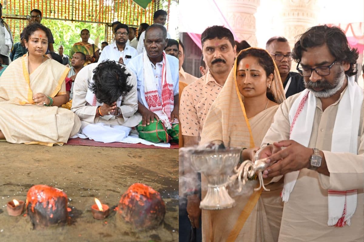 Jharkhand: सीएम हेमंत सोरेन धर्मपत्नी कल्पना सोरेन के साथ पहुंचे गिरिडीह, दिशोम मांझीथान और भोमियाजी महाराज मंदिर में की पूजा